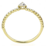 DA323 - IP Gold(Ion Plating) Stainless Steel Ring with AAA Grade CZ in Clear - Alamode - Flyclothing LLC