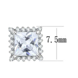 DA326 - No Plating Stainless Steel Earrings with AAA Grade CZ in Clear - Alamode - Flyclothing LLC
