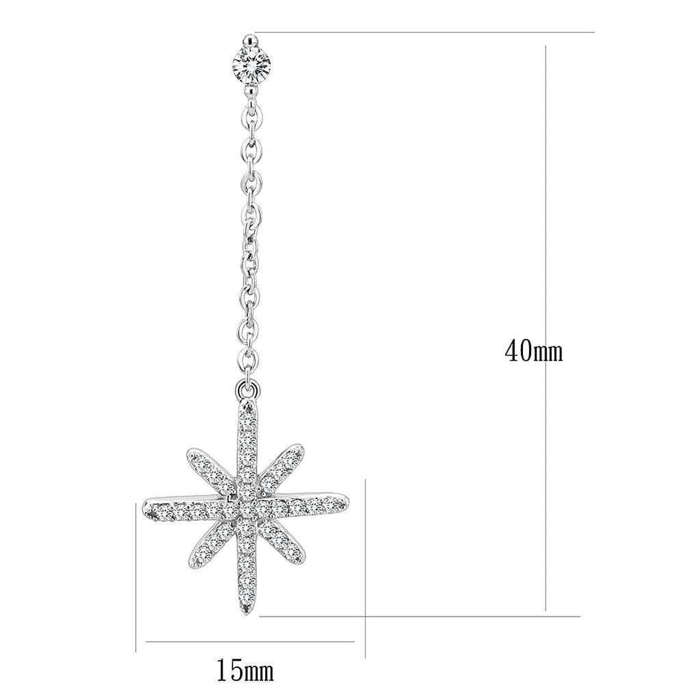 DA329 - No Plating Stainless Steel Earrings with AAA Grade CZ in Clear - Alamode - Flyclothing LLC