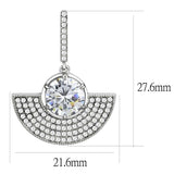 DA334 - No Plating Stainless Steel Earrings with AAA Grade CZ in Clear - Alamode - Flyclothing LLC