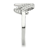 DA339 - No Plating Stainless Steel Ring with AAA Grade CZ in Clear - Alamode - Flyclothing LLC