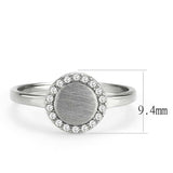 DA340 - No Plating Stainless Steel Ring with AAA Grade CZ in Clear - Alamode - Flyclothing LLC