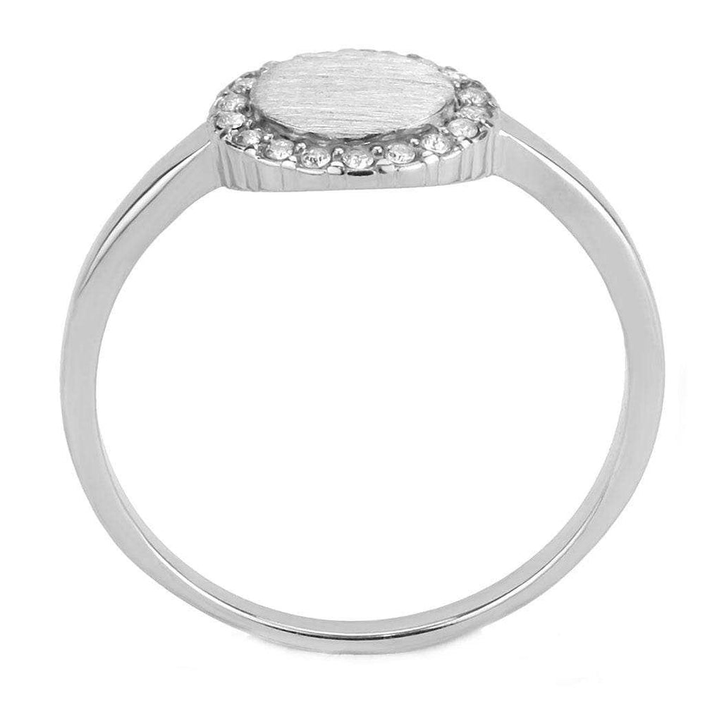 DA340 - No Plating Stainless Steel Ring with AAA Grade CZ in Clear - Alamode - Flyclothing LLC