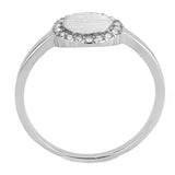 DA340 - No Plating Stainless Steel Ring with AAA Grade CZ in Clear - Alamode - Flyclothing LLC