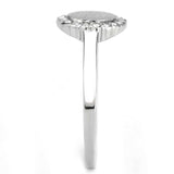 DA340 - No Plating Stainless Steel Ring with AAA Grade CZ in Clear - Alamode - Flyclothing LLC