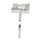 DA341 - No Plating Stainless Steel Ring with AAA Grade CZ in Clear - Alamode - Flyclothing LLC