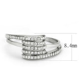 DA342 - No Plating Stainless Steel Ring with AAA Grade CZ in Clear - Alamode - Flyclothing LLC