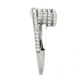 DA342 - No Plating Stainless Steel Ring with AAA Grade CZ in Clear - Alamode - Flyclothing LLC