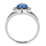 DA349 - High polished (no plating) Stainless Steel Ring with Top Grade Crystal in Montana - Alamode - Flyclothing LLC