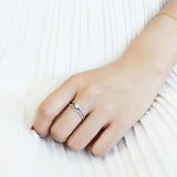 DA350 - High polished (no plating) Stainless Steel Ring with AAA Grade CZ in Clear - Alamode - Flyclothing LLC