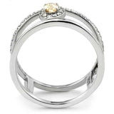 DA352 - High polished (no plating) Stainless Steel Ring with AAA Grade CZ in Champagne - Alamode - Flyclothing LLC