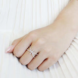 DA353 - High polished (no plating) Stainless Steel Ring with AAA Grade CZ in Clear - Alamode - Flyclothing LLC