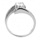 DA355 - High polished (no plating) Stainless Steel Ring with AAA Grade CZ in Clear - Alamode - Flyclothing LLC