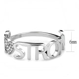 DA356 - High polished (no plating) Stainless Steel Ring with AAA Grade CZ in Clear - Alamode - Flyclothing LLC