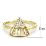 DA359 - IP Gold(Ion Plating) Stainless Steel Ring with AAA Grade CZ in Clear - Alamode - Flyclothing LLC