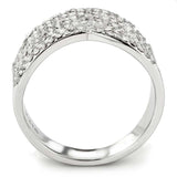 DA362 - High polished (no plating) Stainless Steel Ring with AAA Grade CZ in Clear - Alamode - Flyclothing LLC