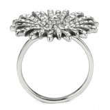 DA364 - High polished (no plating) Stainless Steel Ring with AAA Grade CZ in Clear - Alamode - Flyclothing LLC