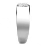 DA367 - High polished (no plating) Stainless Steel Ring with AAA Grade CZ in Clear - Alamode - Flyclothing LLC