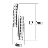 DA369 - High polished (no plating) Stainless Steel Earrings with AAA Grade CZ in Clear - Alamode - Flyclothing LLC
