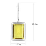 DA378 - High polished (no plating) Stainless Steel Earrings with Top Grade Crystal in Topaz