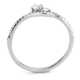 DA382 - High polished (no plating) Stainless Steel Ring with AAA Grade CZ in Clear - Alamode - Flyclothing LLC
