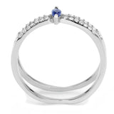 DA383 - High polished (no plating) Stainless Steel Ring with Synthetic in Montana - Alamode - Flyclothing LLC