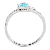 DA384Q - High polished (no plating) Stainless Steel Ring with AAA Grade CZ in Multi Color - Alamode - Flyclothing LLC