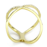 DA387 - IP Gold(Ion Plating) Stainless Steel Ring with AAA Grade CZ in Clear - Alamode - Flyclothing LLC
