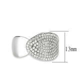 DA388 - High polished (no plating) Stainless Steel Ring with AAA Grade CZ in Clear - Alamode - Flyclothing LLC
