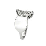 DA388 - High polished (no plating) Stainless Steel Ring with AAA Grade CZ in Clear - Alamode - Flyclothing LLC
