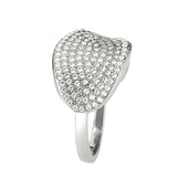 DA388 - High polished (no plating) Stainless Steel Ring with AAA Grade CZ in Clear - Alamode - Flyclothing LLC