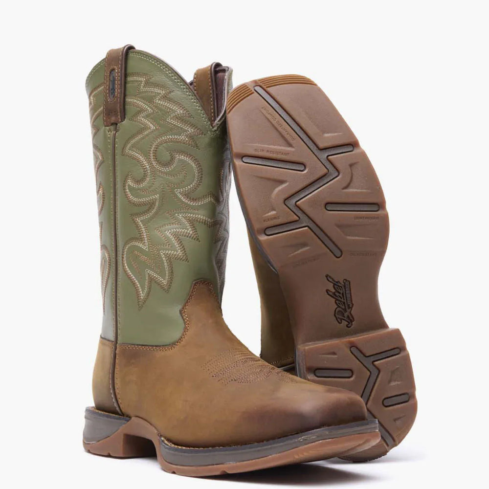 Rebel by Durango® Coffee & Cactus Pull On Western Boot - Durango - Flyclothing LLC