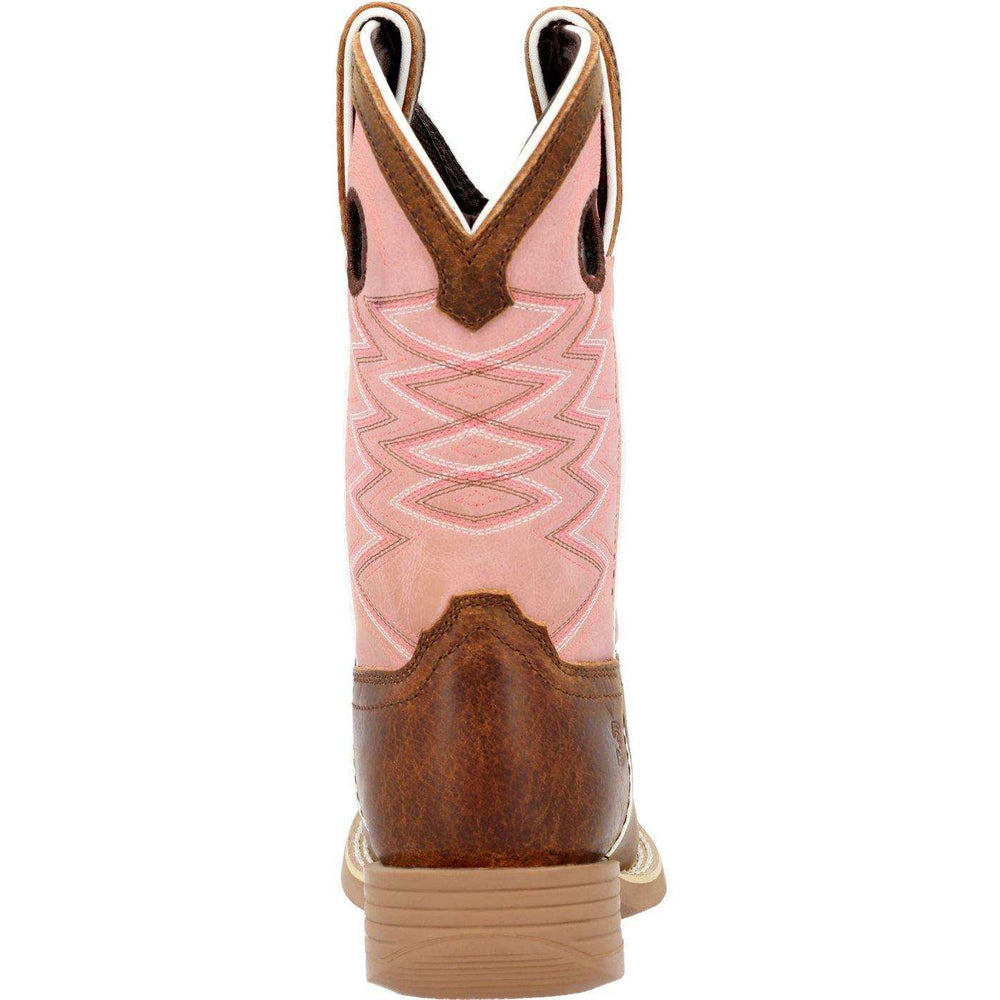 Durango Lil' Rebel Pro™ Little Kids’ Dark Chestnut Bubble Gum Western Boot - Durango - Flyclothing LLC
