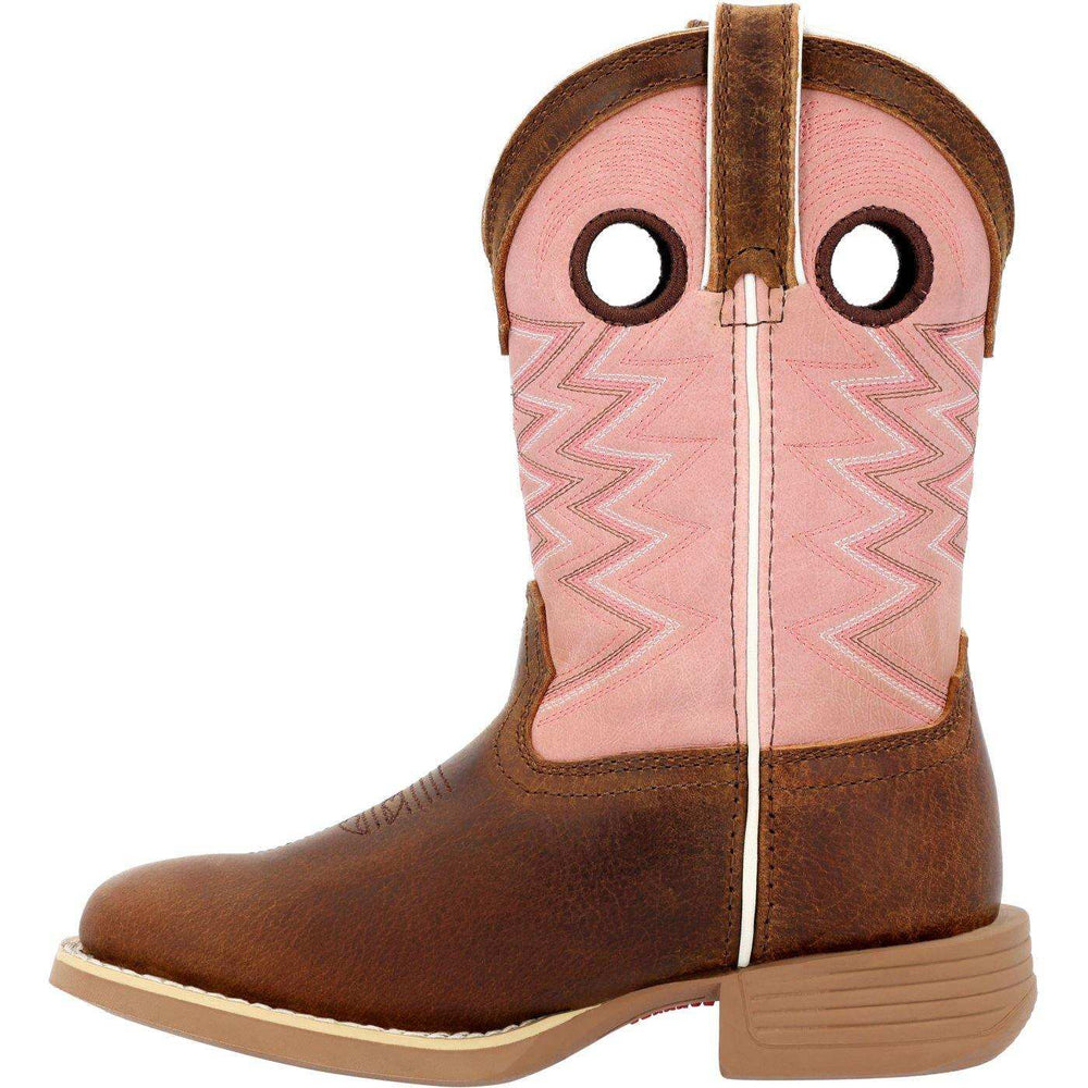 Durango Lil' Rebel Pro™ Little Kids’ Dark Chestnut Bubble Gum Western Boot - Durango - Flyclothing LLC