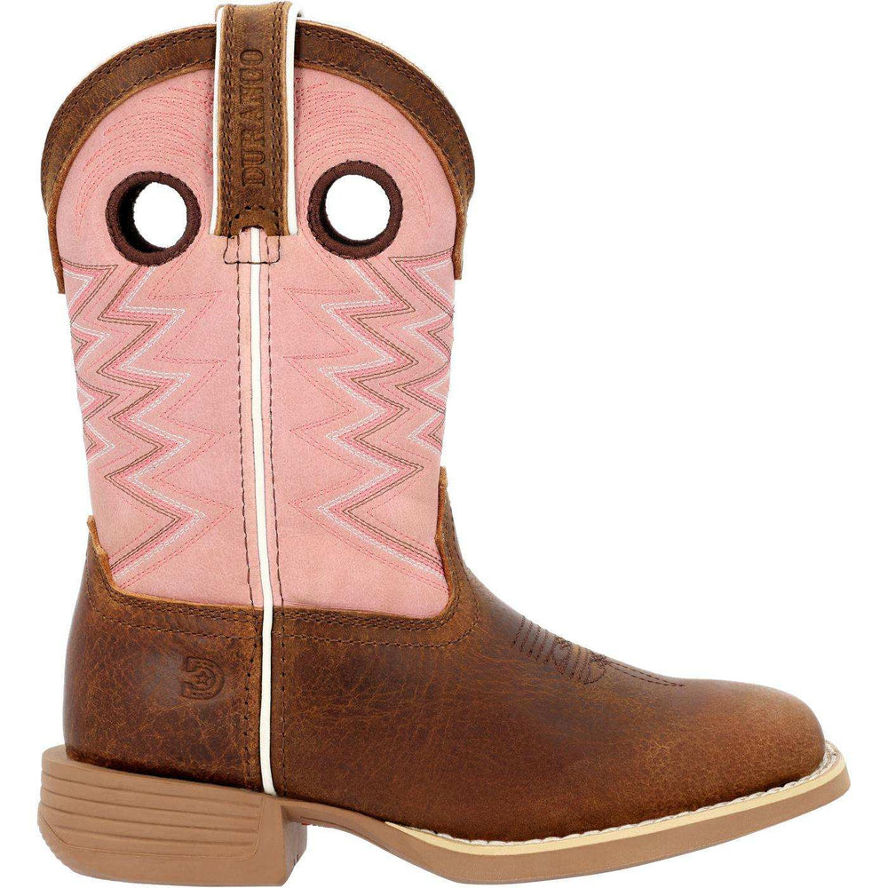 Durango Lil' Rebel Pro™ Little Kids’ Dark Chestnut Bubble Gum Western Boot - Durango - Flyclothing LLC
