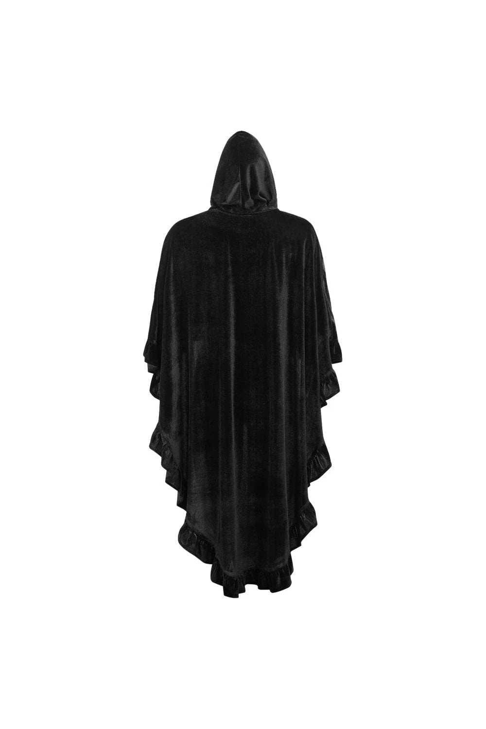 Daisy Corsets Black Velvet Hooded Ruffle Cape - Daisy Corsets - Flyclothing LLC