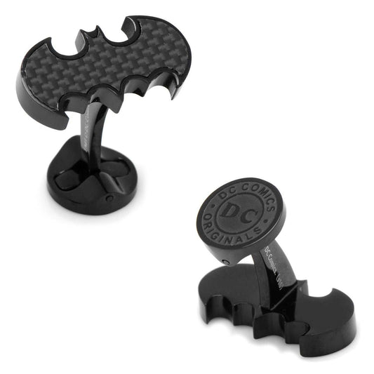 DC Batman Stainless Steel Carbon Fiber Cufflinks - Cufflinks.com - Flyclothing LLC