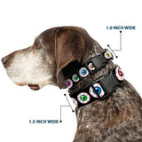 Plastic Clip Collar - Eyeballs Black/Multi Color - Buckle-Down - Flyclothing LLC