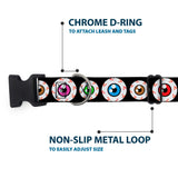 Plastic Clip Collar - Eyeballs Black/Multi Color - Buckle-Down - Flyclothing LLC
