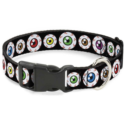 Plastic Clip Collar - Eyeballs Black/Multi Color - Buckle-Down - Flyclothing LLC