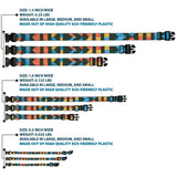 Plastic Clip Collar - Geometric8 Charcoal/Orange/Gold/Blue - Buckle-Down - Flyclothing LLC