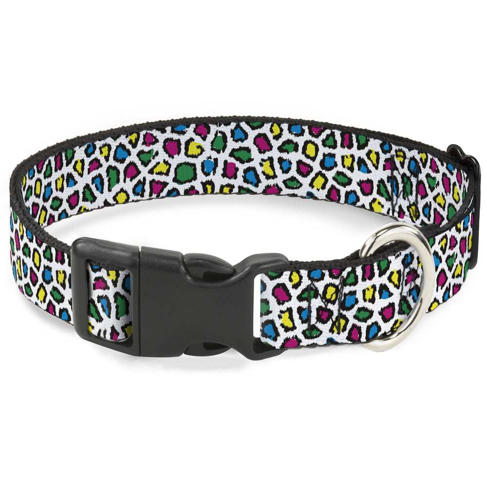 Plastic Clip Collar - Leopard White/Multi Color - Buckle-Down - Flyclothing LLC