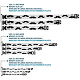 Plastic Clip Collar - Mustaches White/Black - Buckle-Down - Flyclothing LLC