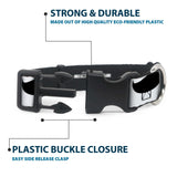 Plastic Clip Collar - Mustaches White/Black - Buckle-Down - Flyclothing LLC