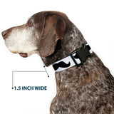 Plastic Clip Collar - Mustaches White/Black - Buckle-Down - Flyclothing LLC