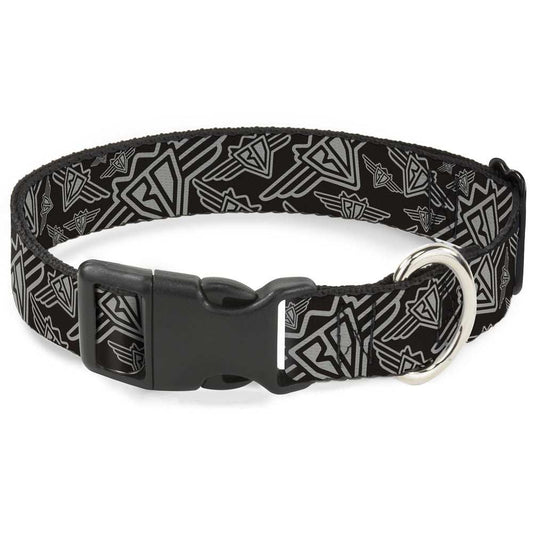 Plastic Clip Collar - BD Logo Scattered Black/Gray - Buckle-Down - Flyclothing LLC