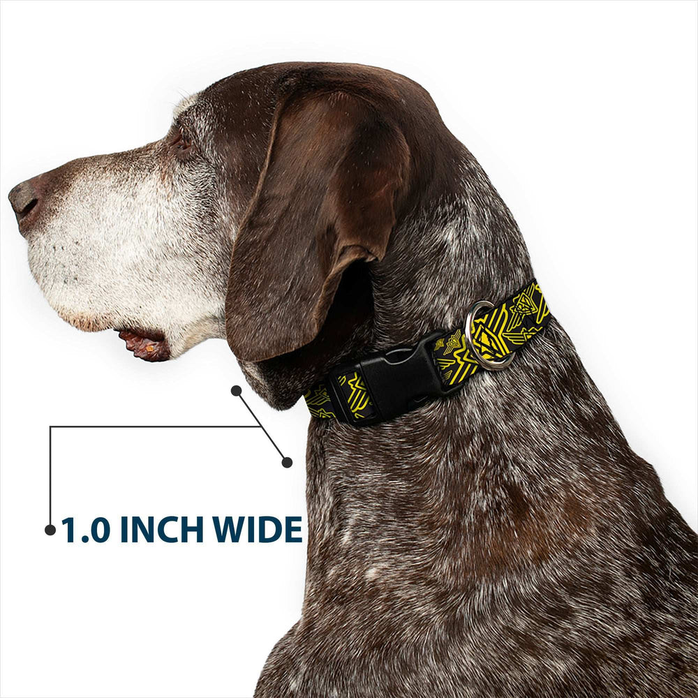 Plastic Clip Collar - BD Logo Scattered Black/Yellow - Buckle-Down - Flyclothing LLC