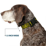 Plastic Clip Collar - BD Logo Scattered Black/Yellow - Buckle-Down - Flyclothing LLC