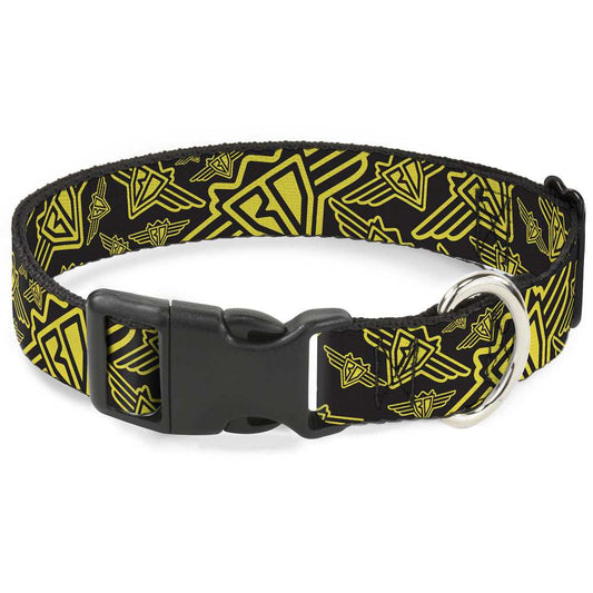 Plastic Clip Collar - BD Logo Scattered Black/Yellow - Buckle-Down - Flyclothing LLC