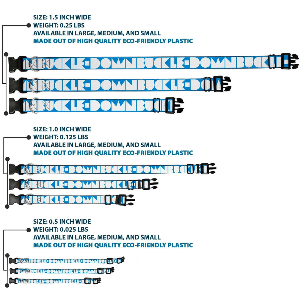 Plastic Clip Collar - BUCKLE-DOWN Shapes Turquoise/White - Buckle-Down - Flyclothing LLC